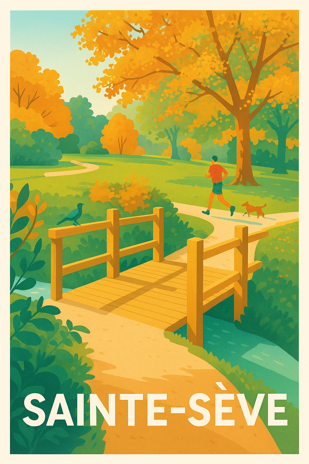 Affiche Sainte-Sève — Balade automnale en pleine nature · poster d'art de Sainte-Sève