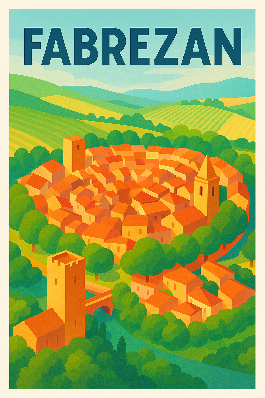 Affiche de Fabrezan - Charme et couleurs du Sud