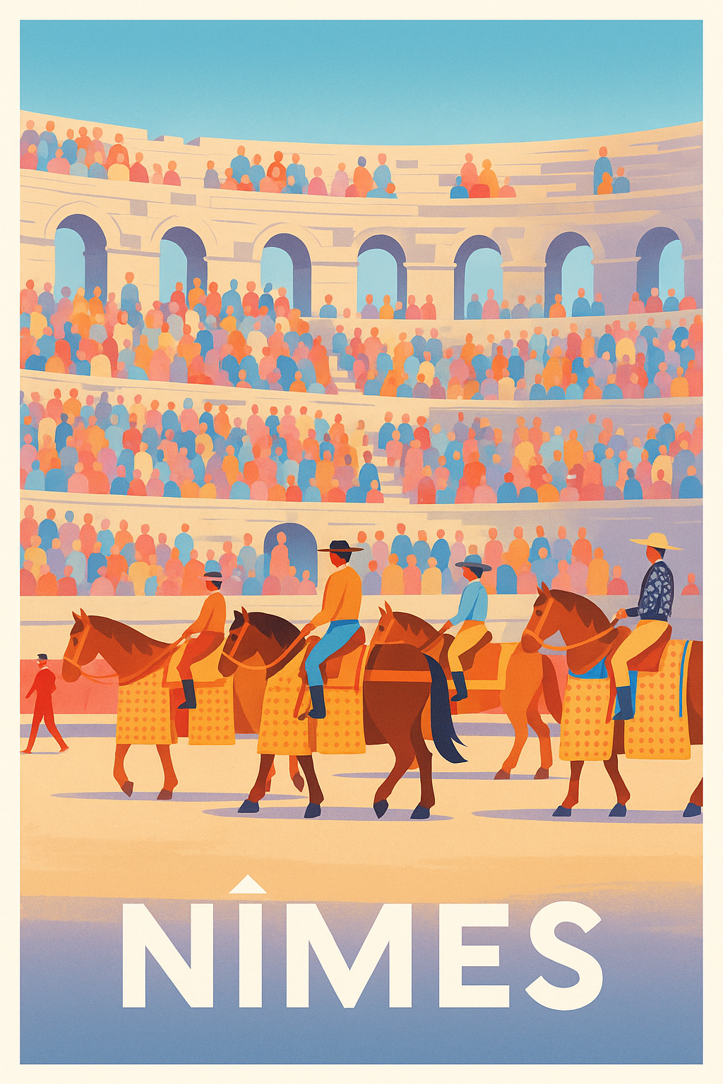 Affiche Nîmes - L'élégance des arènes en fête