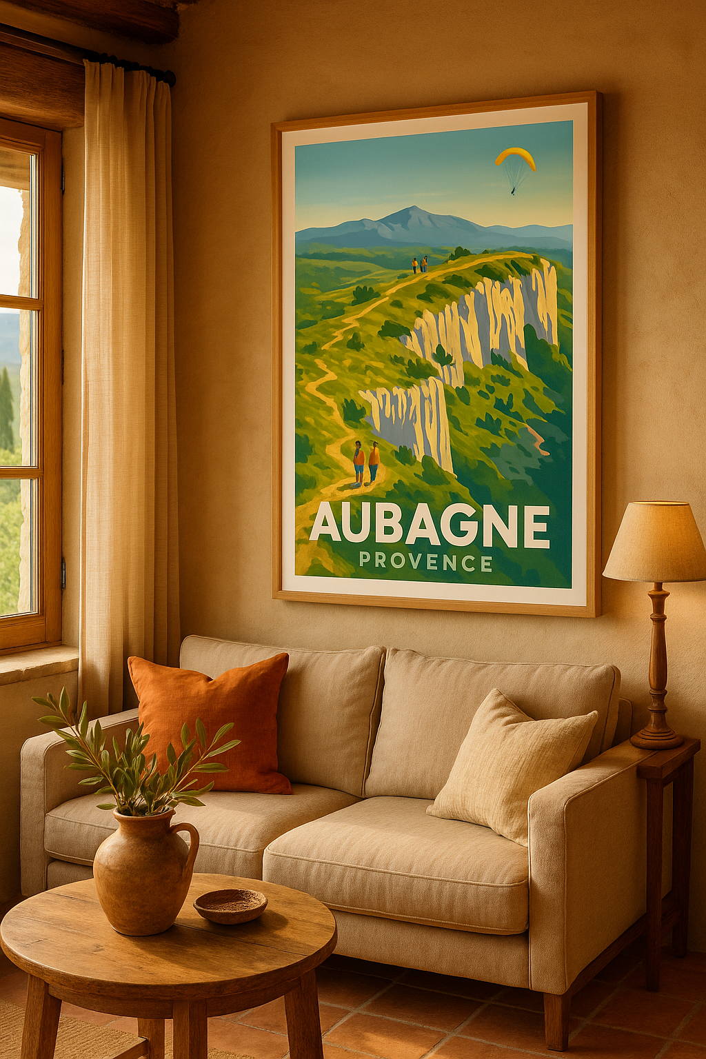 Affiche Aubagne — Randonnées et panoramas en Provence · poster d'art de Aubagne
