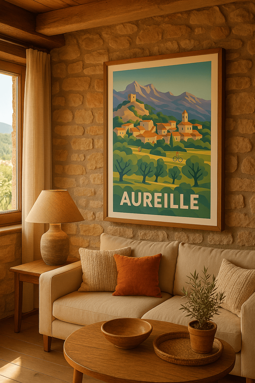 Affiche Aureille — Charme Provençal entre Montagnes et Verdures · poster d'art de Aureille