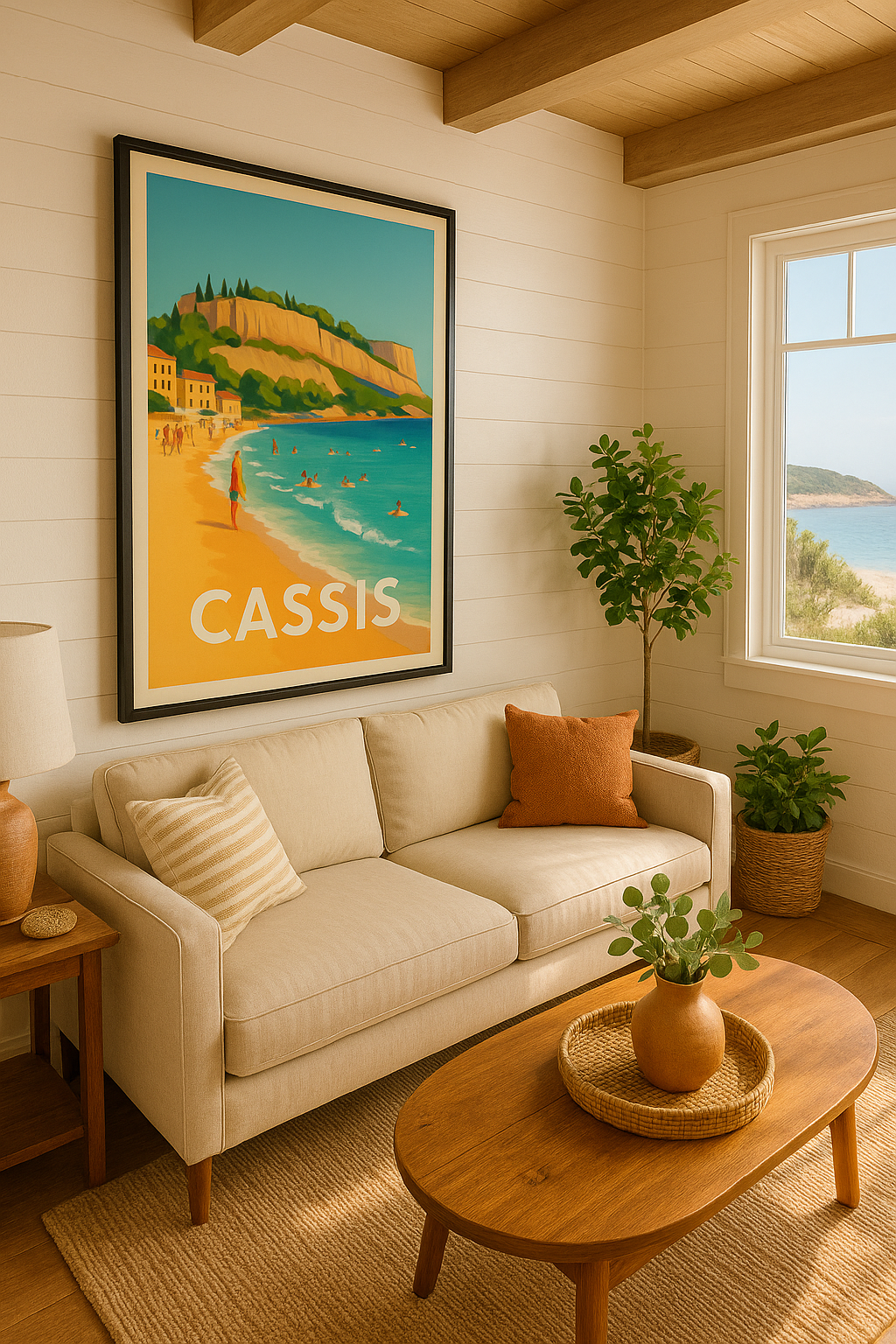 Affiche Cassis — Douceur d’été sur la plage · poster d'art de Cassis