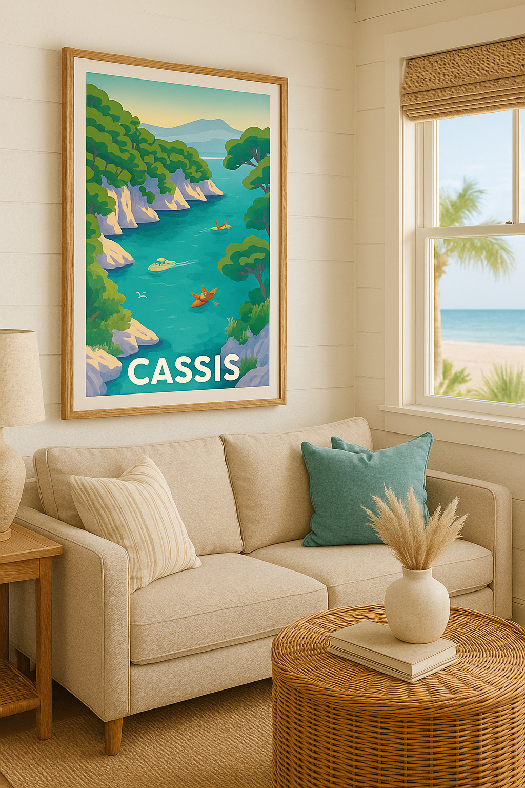 Affiche Cassis — Évasion en calanques turquoise · poster d'art de Cassis