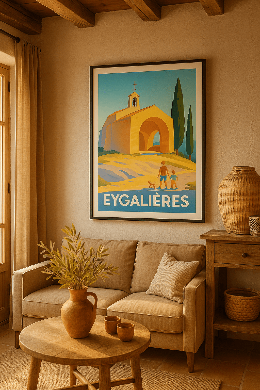 Affiche Eygalières — Charme provençal et douceur de vivre · poster d'art de Eygalières