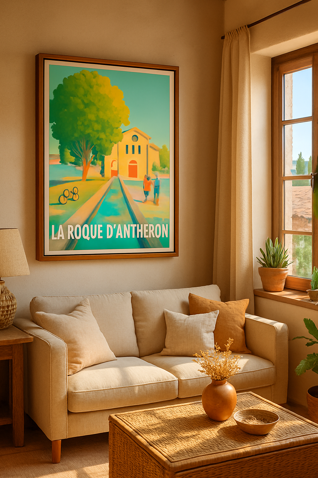 Bouches-du-Rhône France Affiche de La Roque-d'Anthéron - Sérénité provençale au fil de l'eau