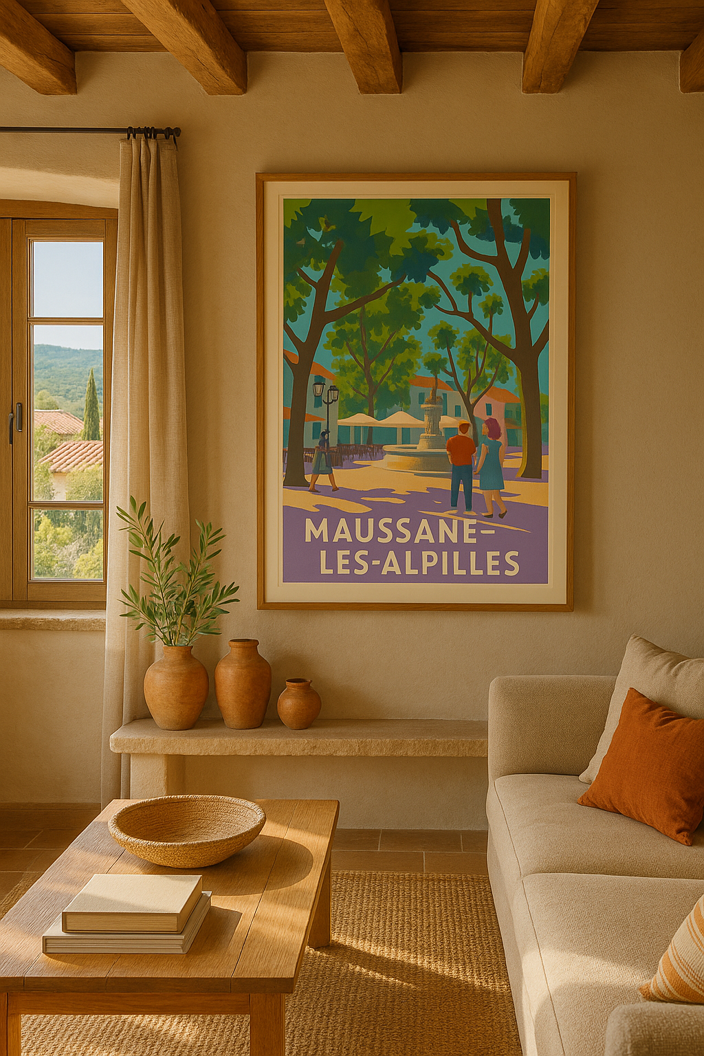 Affiche Maussane-les-Alpilles — Charme et douceur provençale · poster d'art de Maussane-les-Alpilles