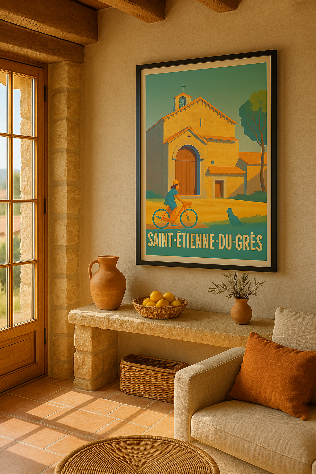 Affiche Saint-Étienne-du-Grès — Charme Provençal et Sérénité · poster d'art de Saint-Étienne-du-Grès