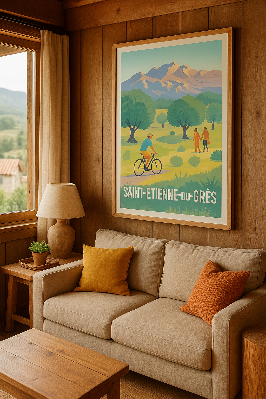 Bouches-du-Rhône France Affiche de Saint-Étienne-du-Grès - Évasion Nature et Douceur Provençale