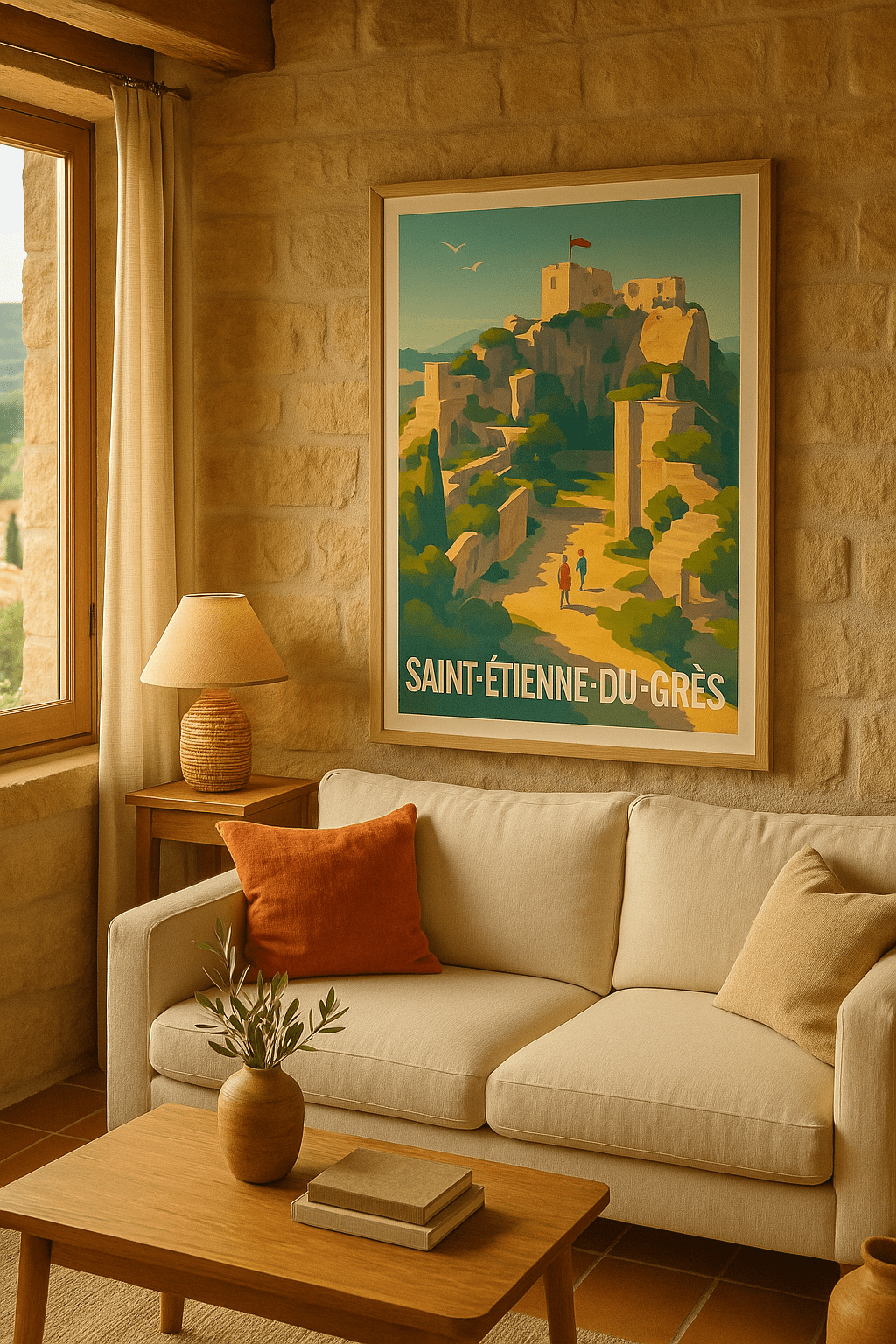 Bouches-du-Rhône France Affiche de Saint-Étienne-du-Grès - Voyage au cœur des ruines historiques