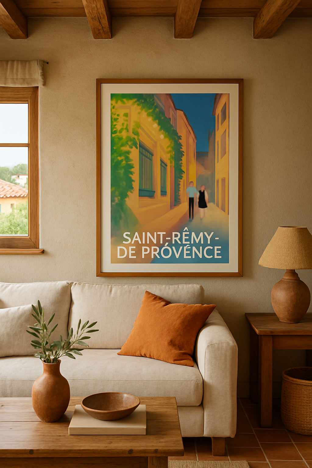 Bouches-du-Rhône France Affiche de Saint-Rémy-de-Provence - Flânerie romantique au crépuscule