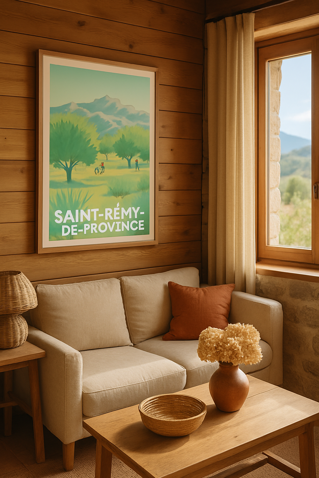 Affiche Saint-Rémy-de-Provence — Promenade bucolique au cœur de la nature · poster d'art de Saint-Rémy-de-Provence