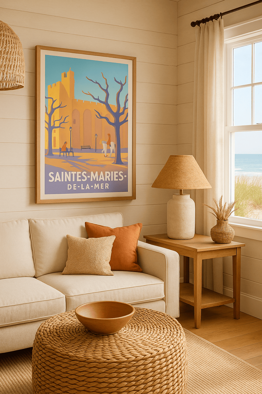 Bouches-du-Rhône France Affiche de Saintes-Maries-de-la-Mer - L'âme provençale en lumière douce