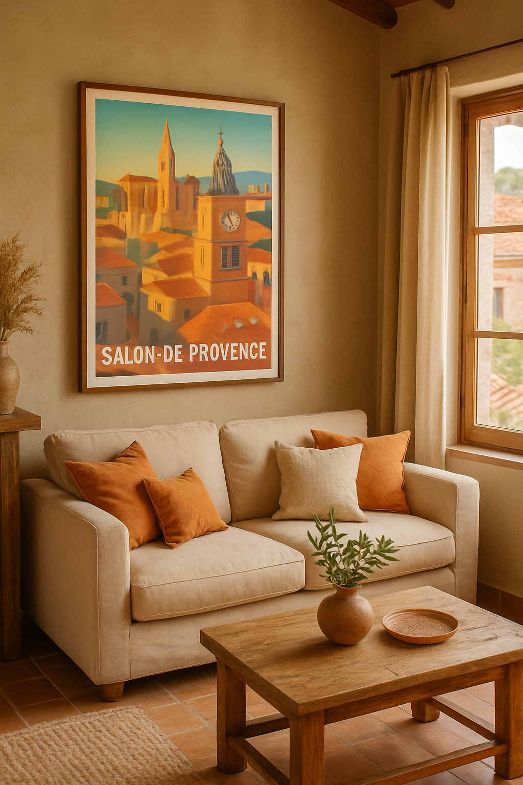 Affiche Salon-de-Provence — Charme et lumière en Provence · poster d'art de Salon-de-Provence