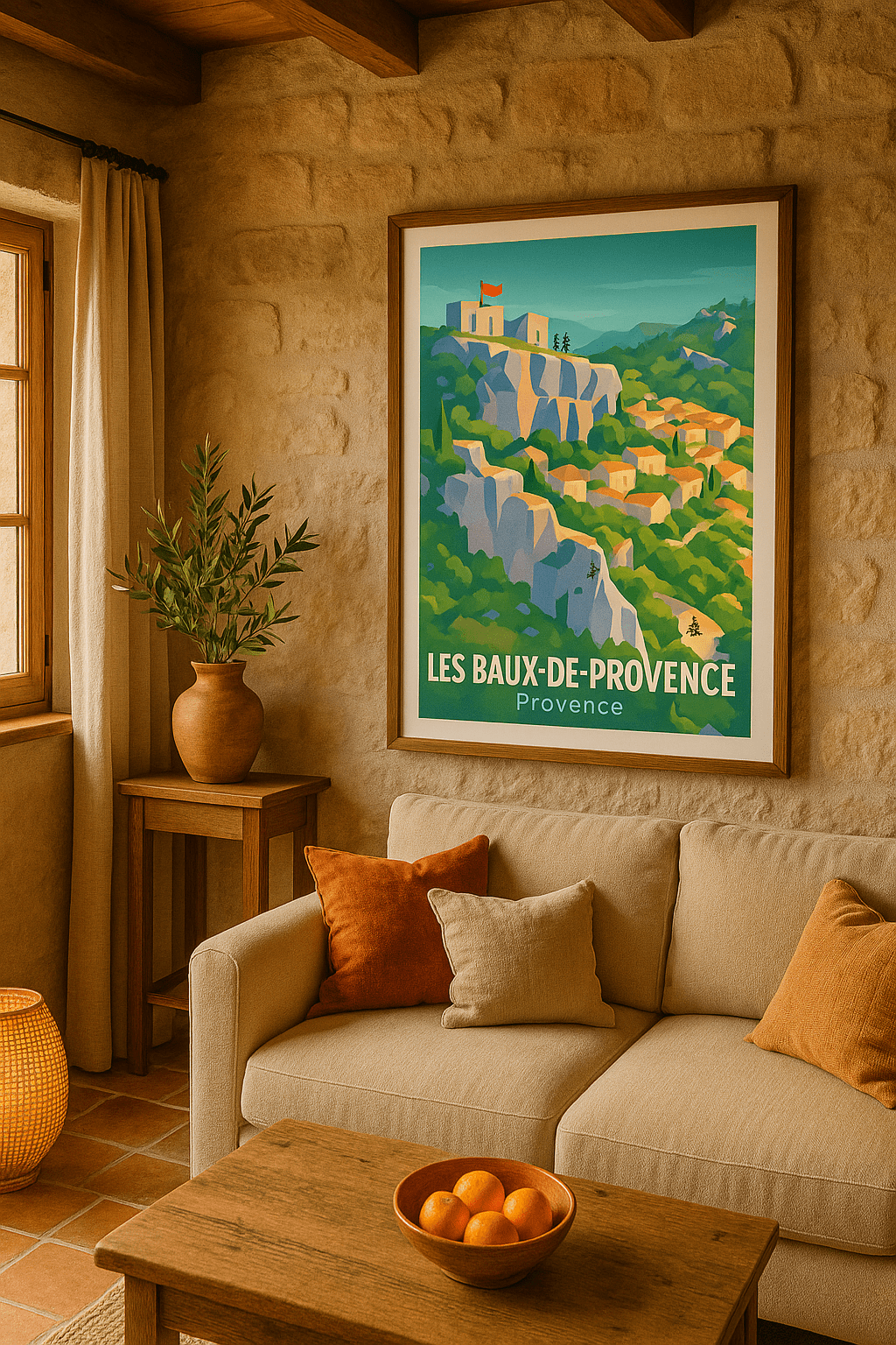 Affiche Les Baux-de-Provence — Village perché au cœur de la nature · poster d'art de Les Baux-de-Provence