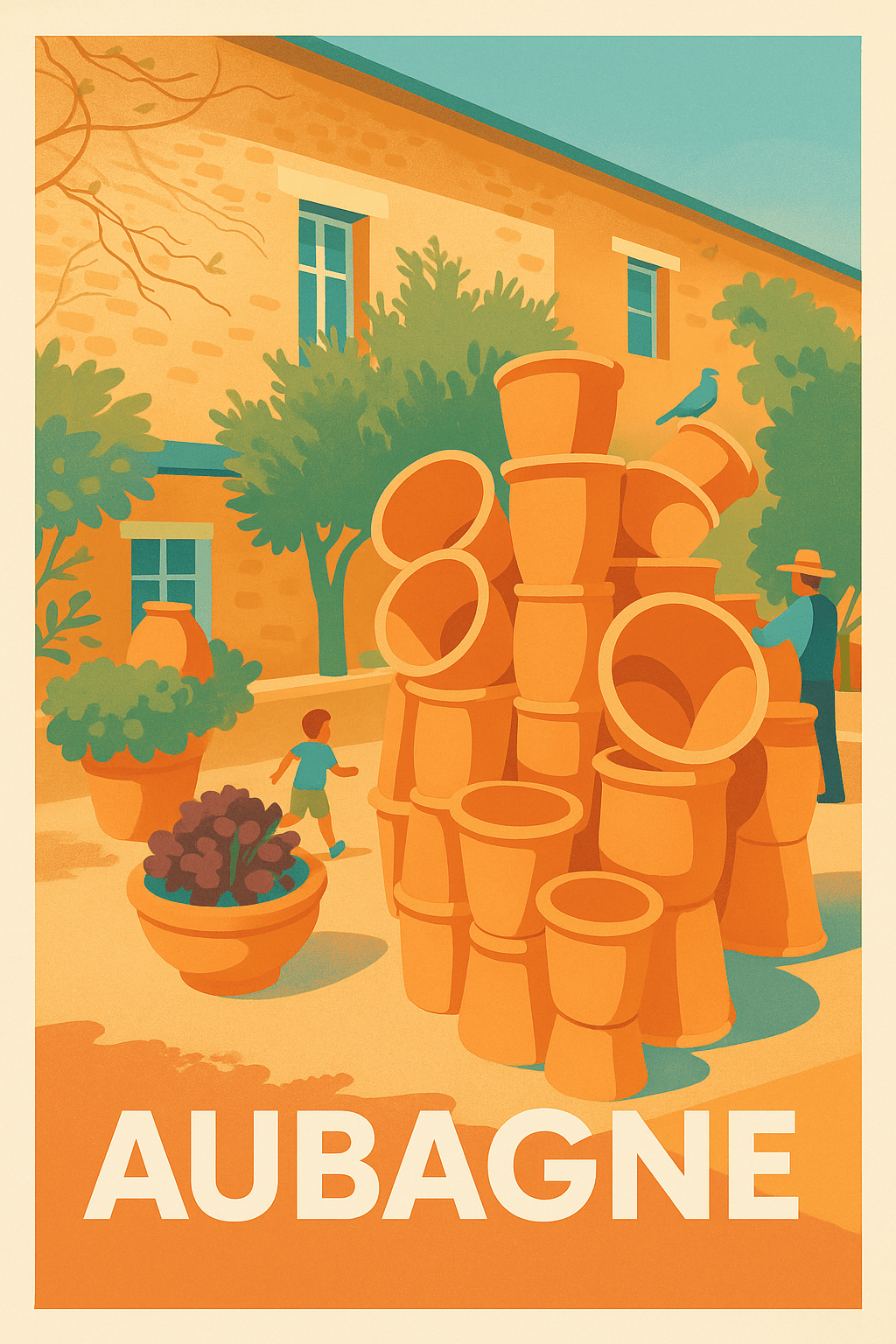 Affiche Aubagne — Terre de traditions et de poterie · poster d'art de Aubagne