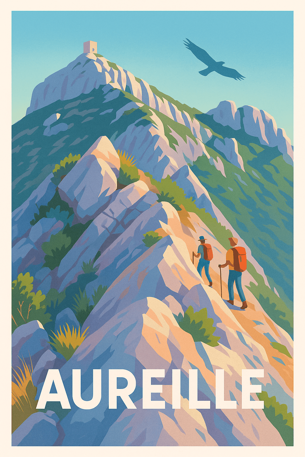 Bouches-du-Rhône France Pas de Cadre / 20 × 30cm Affiche de Aureille - Escapade nature et randonnée
