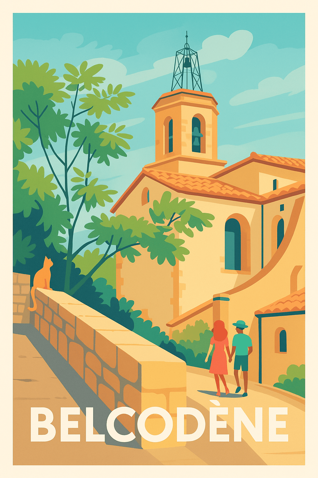 Bouches-du-Rhône France Pas de Cadre / 20 × 30cm Affiche de Belcodène - Charme et sérénité provençale