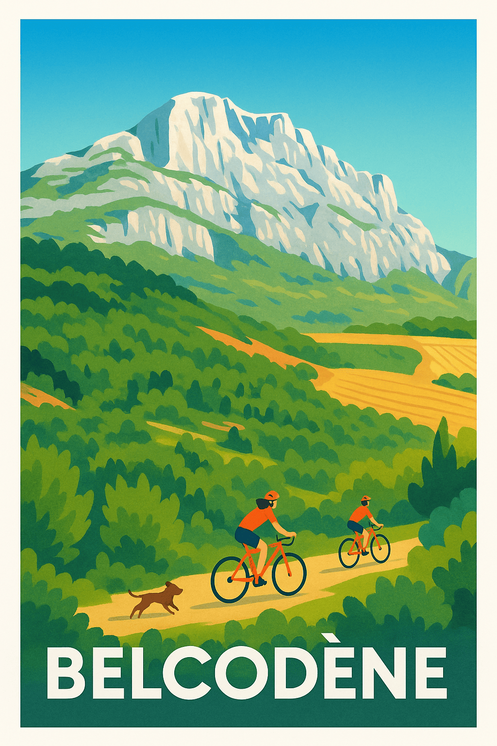 Bouches-du-Rhône France Pas de Cadre / 20 × 30cm Affiche de Belcodène - L'évasion nature à vélo