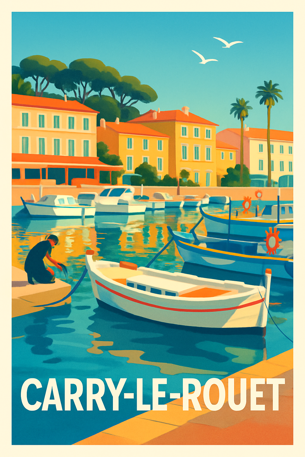 Bouches-du-Rhône France Pas de Cadre / 20 × 30cm Affiche de Carry-le-Rouet - L'élégance maritime en lumière