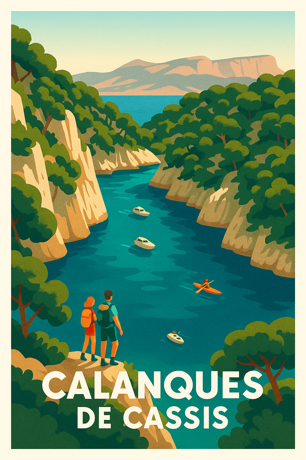 Bouches-du-Rhône France Pas de Cadre / 20 × 30cm Affiche de Cassis - Évasion turquoise aux Calanques