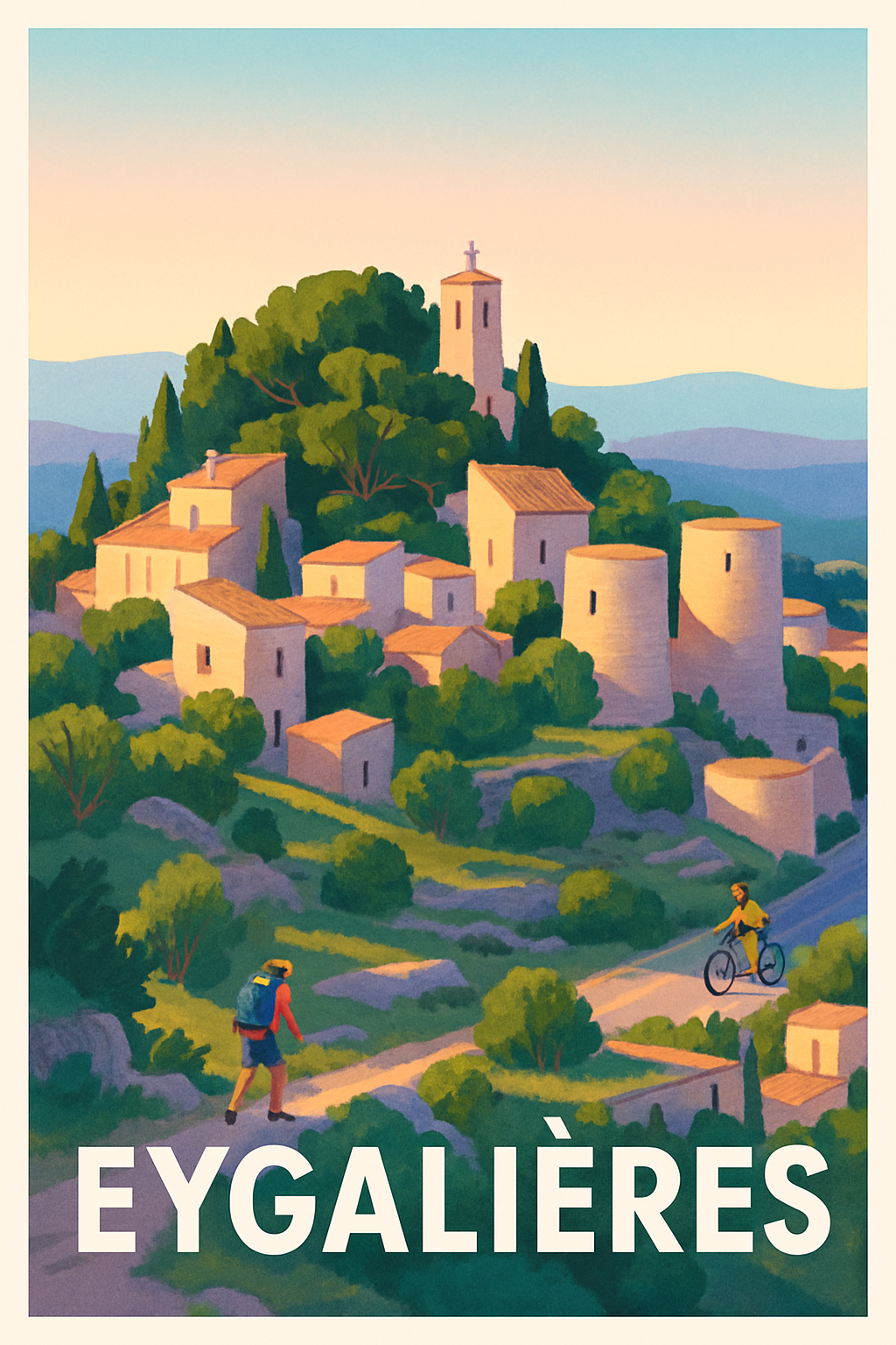 Bouches-du-Rhône France Pas de Cadre / 20 × 30cm Affiche de Eygalieres - Charme Provençal au Cœur de la Nature