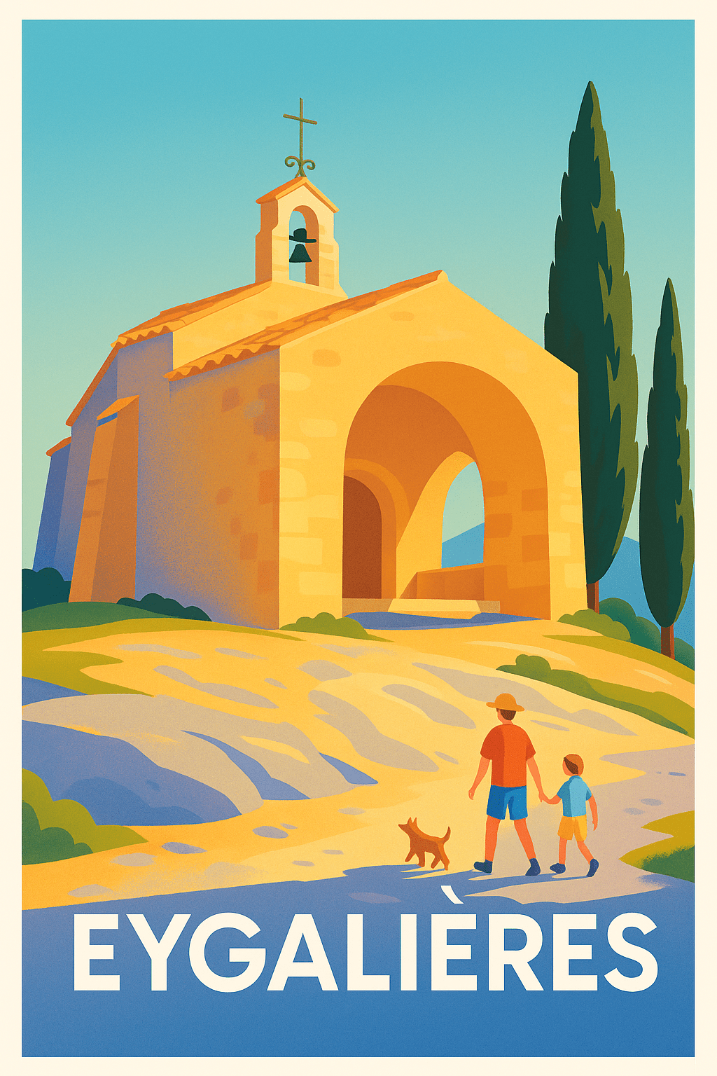 Affiche Eygalières — Charme provençal et douceur de vivre · poster d'art de Eygalières