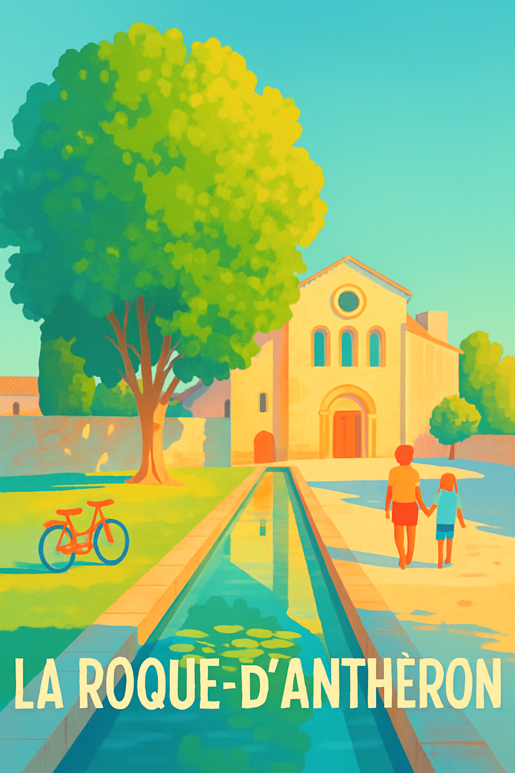 Affiche La Roque-d'Anthéron — Sérénité provençale au fil de l'eau · poster d'art de La Roque-d'Anthéron