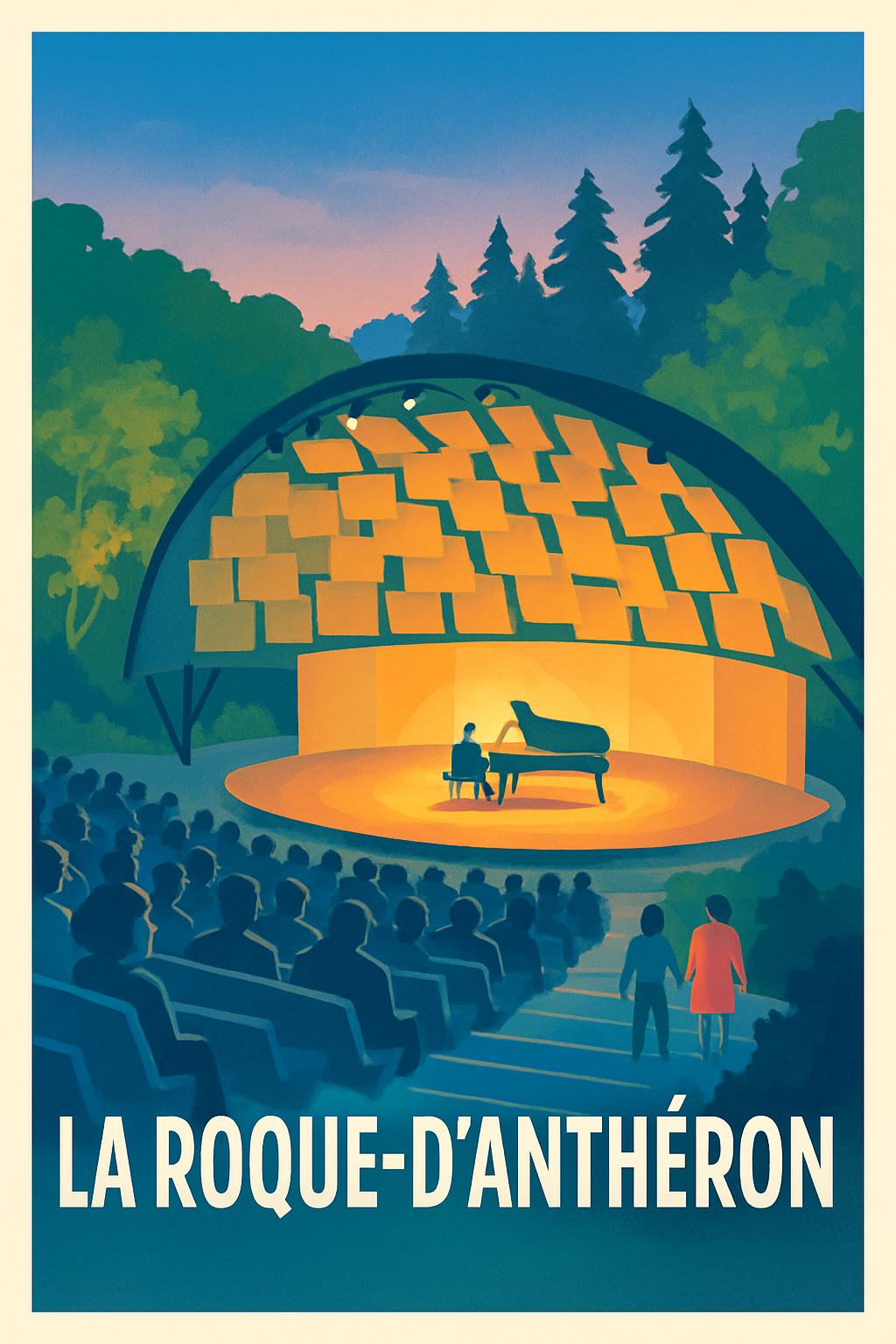 Affiche La Roque-d'Anthéron — Soirée magique au Festival de Piano · poster d'art de La Roque-d'Anthéron