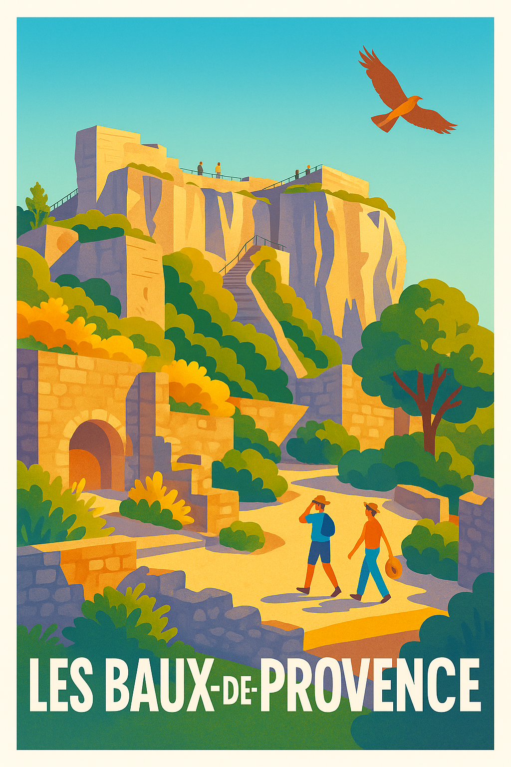 Bouches-du-Rhône France Pas de Cadre / 20 × 30cm Affiche de Les Baux-de-Provence - Entre Histoire et Soleil