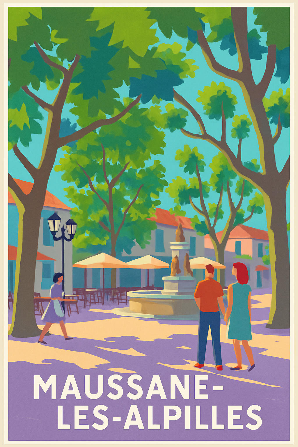 Affiche Maussane-les-Alpilles — Charme et douceur provençale · poster d'art de Maussane-les-Alpilles