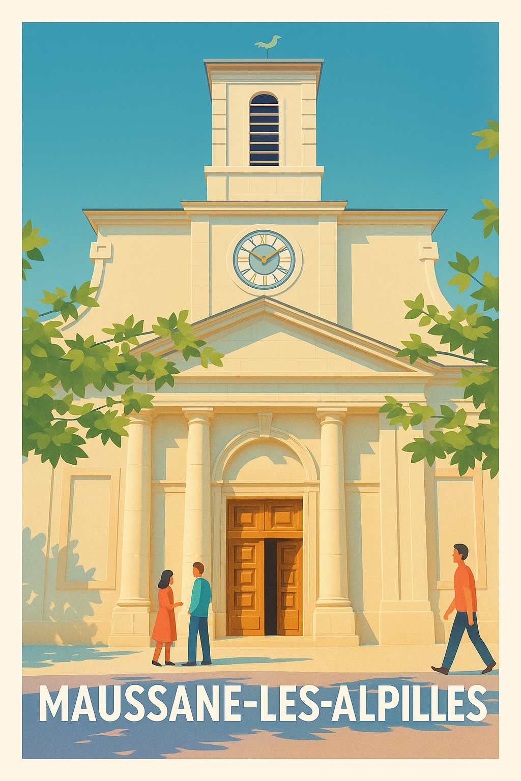 Bouches-du-Rhône France Pas de Cadre / 20 × 30cm Affiche de Maussane-les-Alpilles - Élégance et Charme Provençal