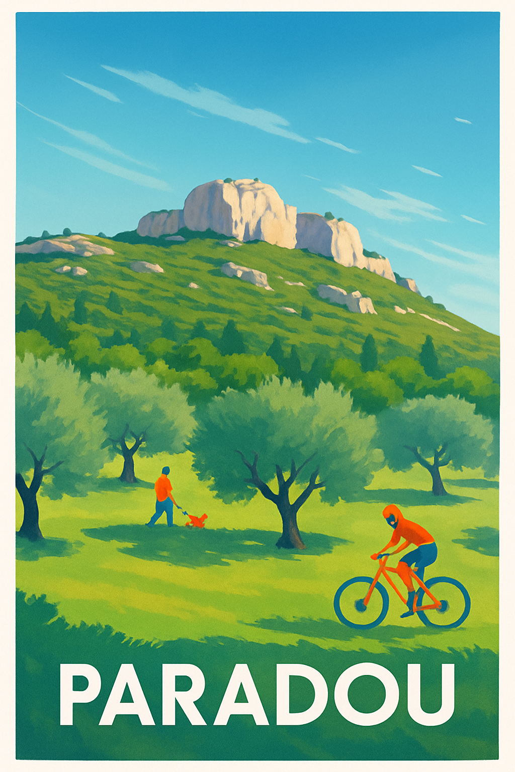 Bouches-du-Rhône France Pas de Cadre / 20 × 30cm Affiche de Paradou - L'évasion nature en Provence