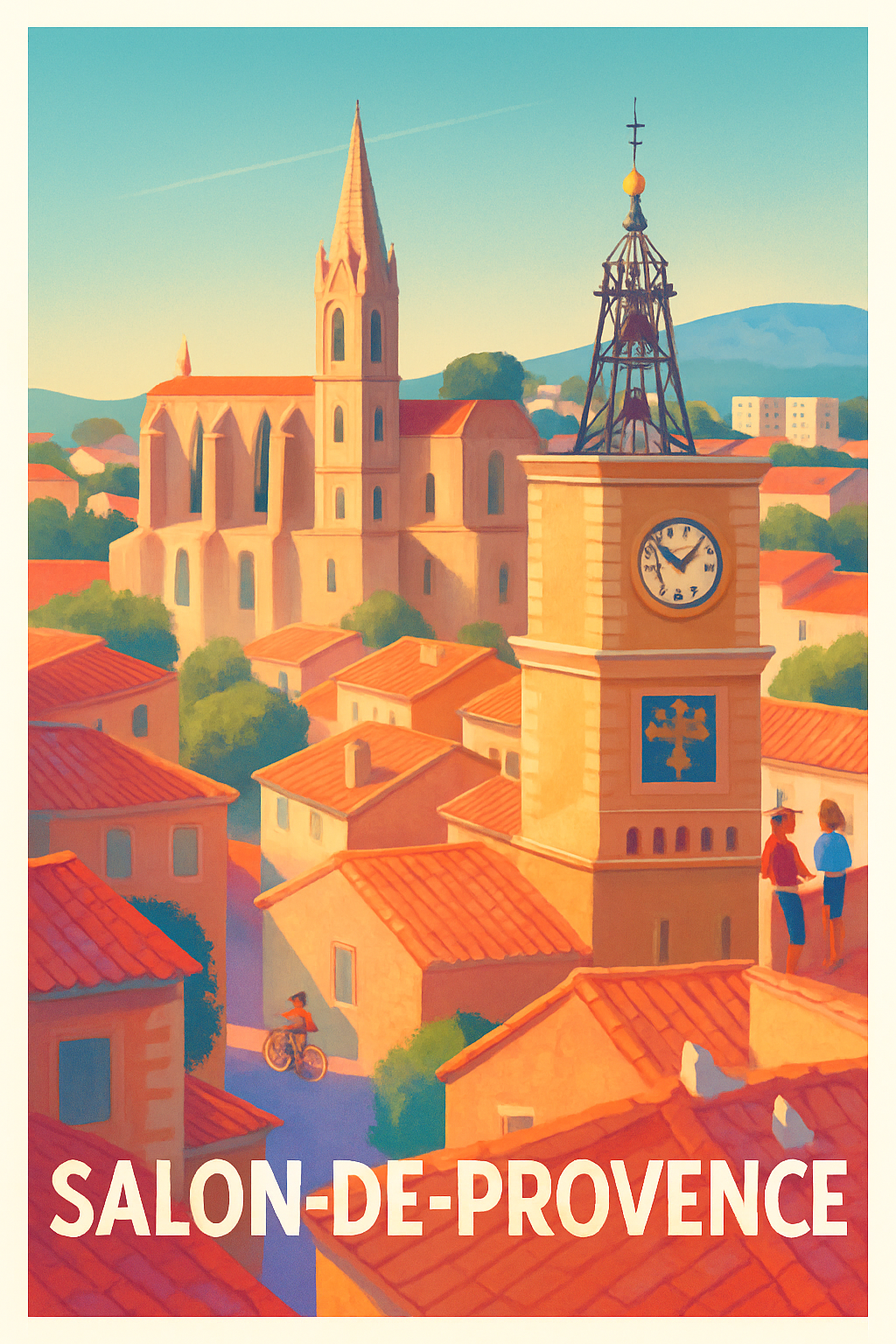 Affiche Salon-de-Provence — Charme et lumière en Provence · poster d'art de Salon-de-Provence