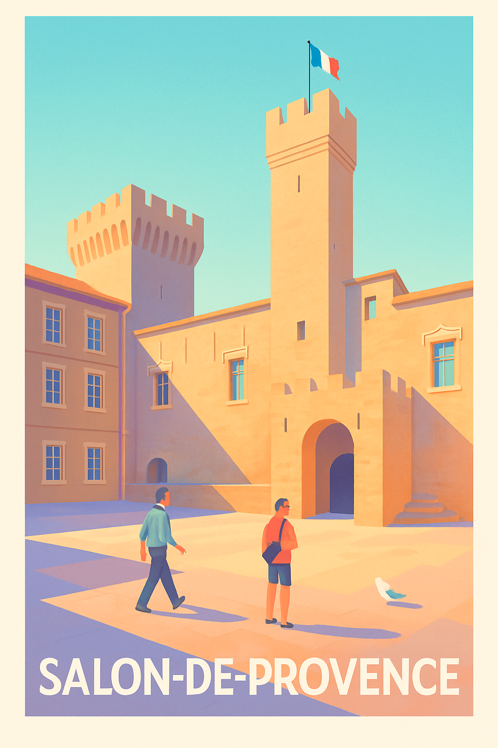 Bouches-du-Rhône France Pas de Cadre / 20 × 30cm Affiche de Salon-de-Provence - Lumière et histoire au cœur de la Provence