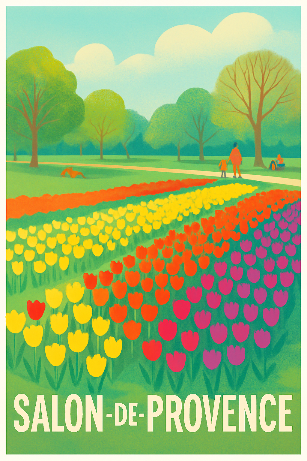 Affiche Salon-de-Provence — Nature et couleurs éclatantes · poster d'art de Salon-de-Provence