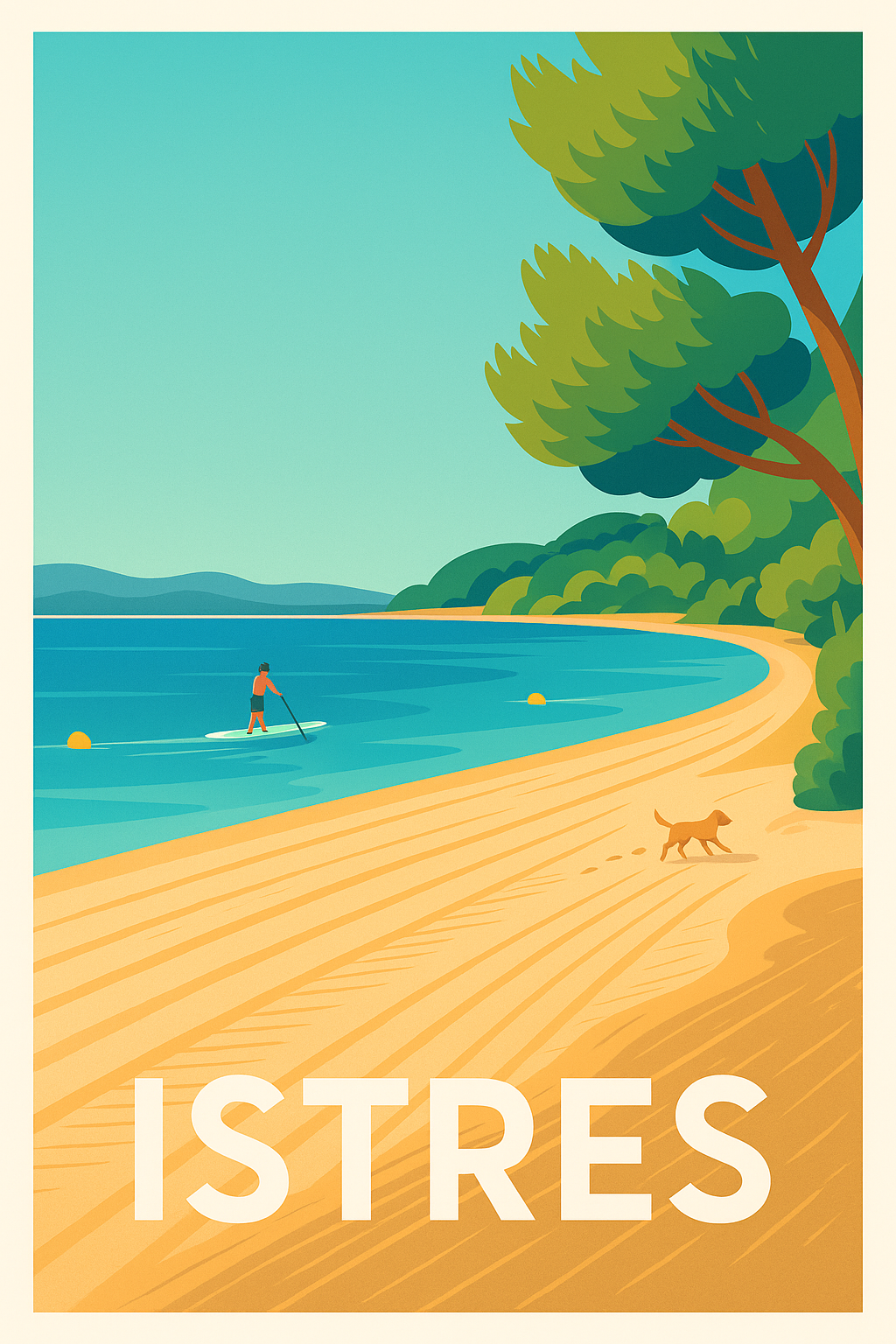 Bouches-du-Rhône France Pas de Cadre / 20 × 30cm Affiche Istres - Sérénité au bord de l'eau