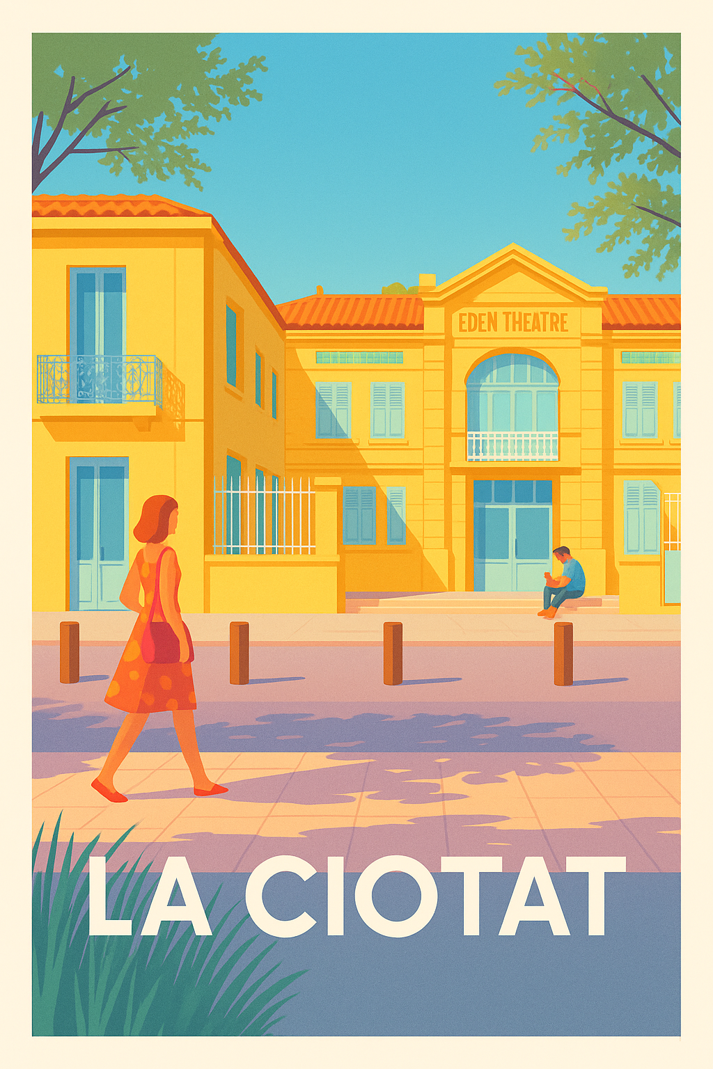 Bouches-du-Rhône France Pas de Cadre / 20 × 30cm Affiche La Ciotat - Eternelle Promenade au Soleil