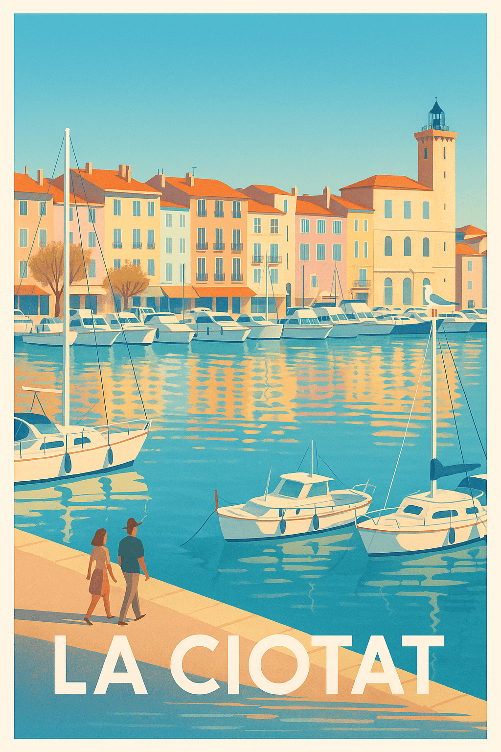 Affiche La Ciotat — Évasion en bord de mer azur · poster d'art de La Ciotat