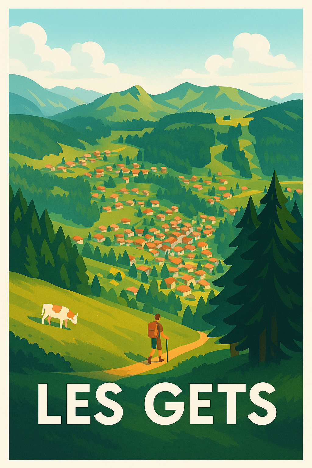 Affiche Les Gets — L'évasion en pleine nature · poster d'art de Les Gets