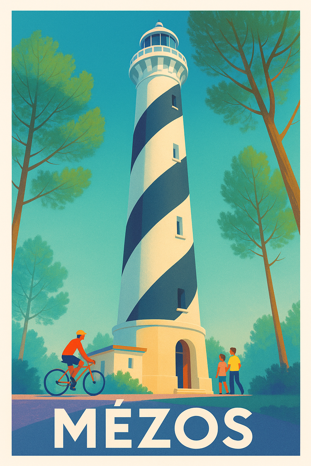 Affiche de Mézos - L'élégance du phare emblématique