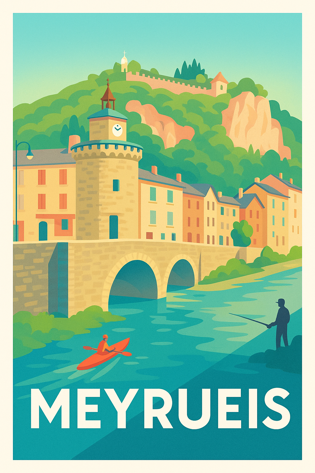 Affiche Meyrueis — Charme naturel et patrimoine historique · poster d'art de Meyrueis