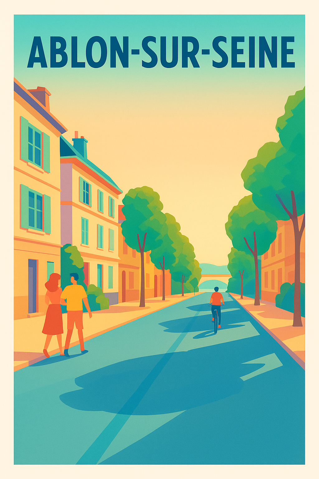 Affiche de Ablon-sur-Seine - L'élégance urbaine au fil de la Seine