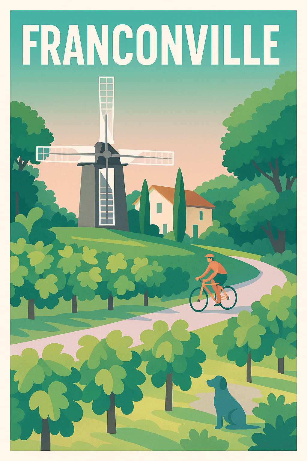 Affiche Franconville — Harmonie verte et patrimoine naturel · poster d'art de Franconville