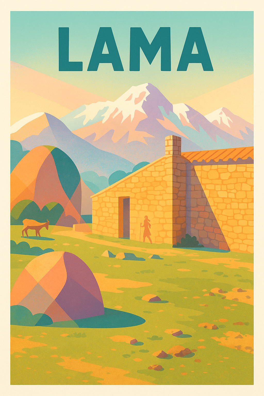 Affiche de Lama - Sérénité dans les montagnes corses