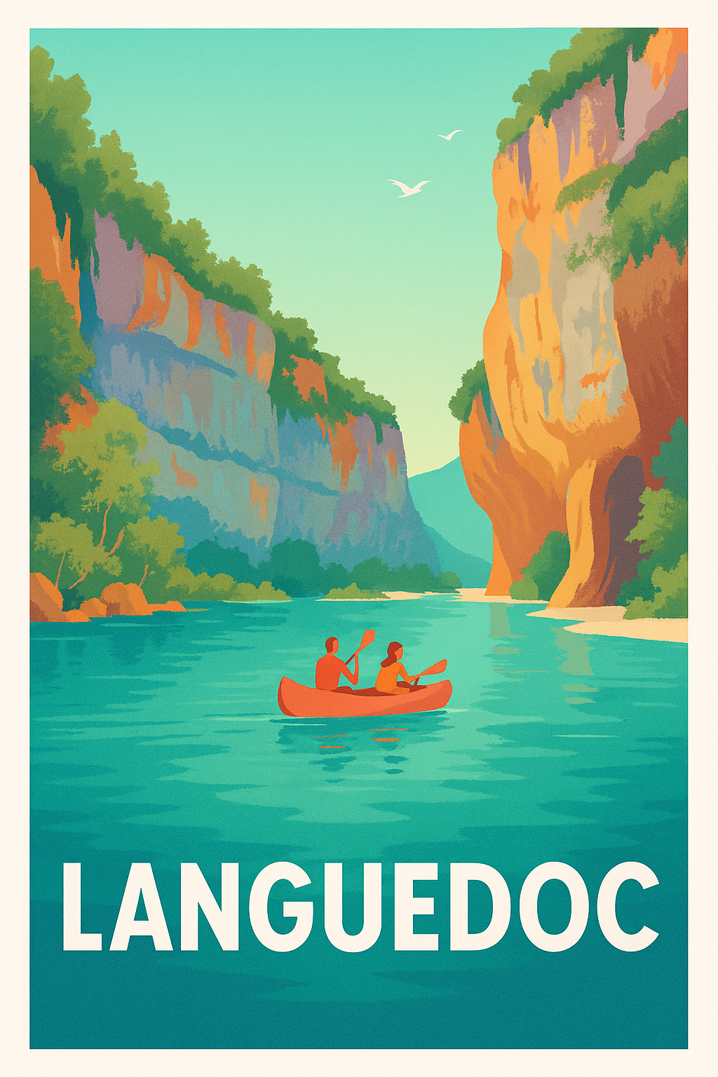 Affiche Languedoc — Nature et Aventure au Cœur des Gorges · poster d'art de Languedoc
