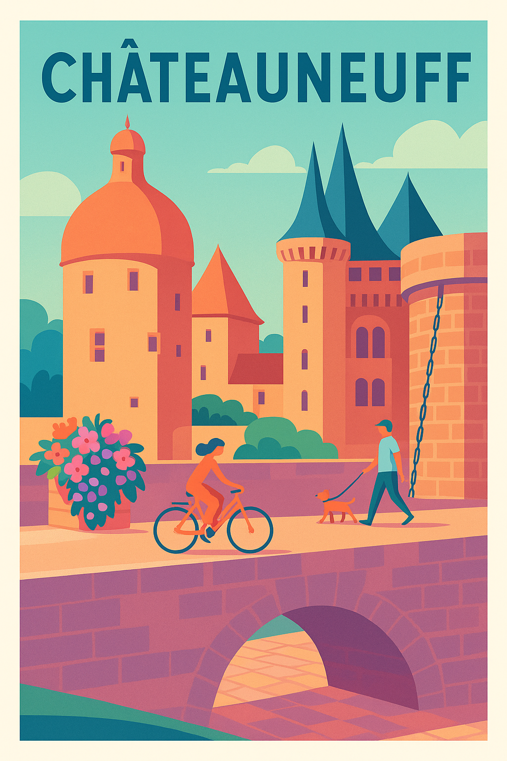 Affiche de Châteauneuf - Élégance et charme médiéval