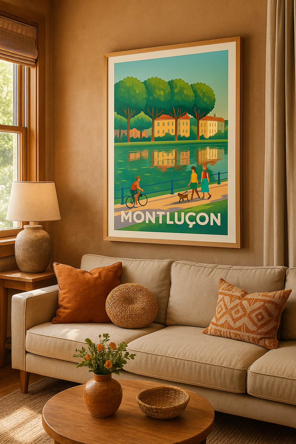 Affiche Montluçon — Balade au fil de l'eau · poster d'art de Montluçon