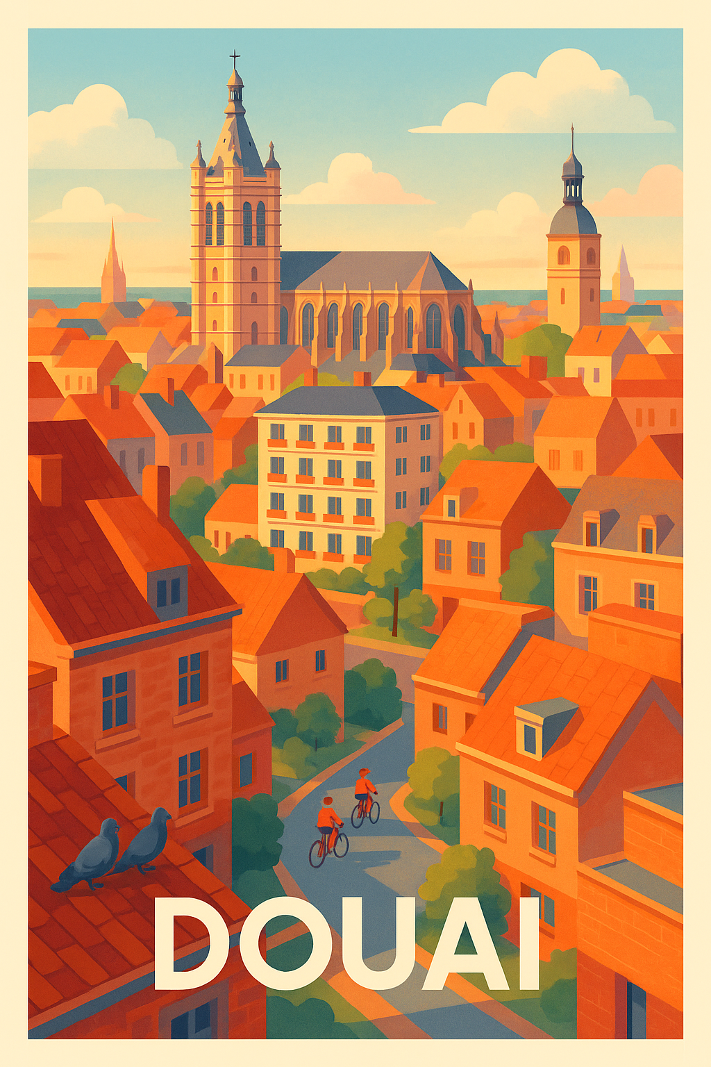 Affiche Douai — Charme et Sérénité au Cœur des Toits Rouges · poster d'art de Douai