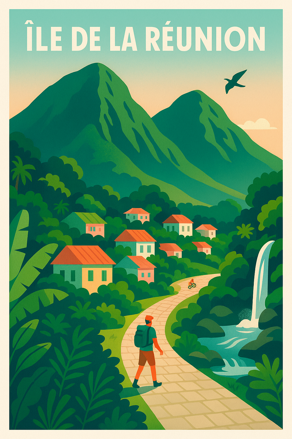Affiche de Île de la Réunion - Évasion au cœur de la nature tropicale