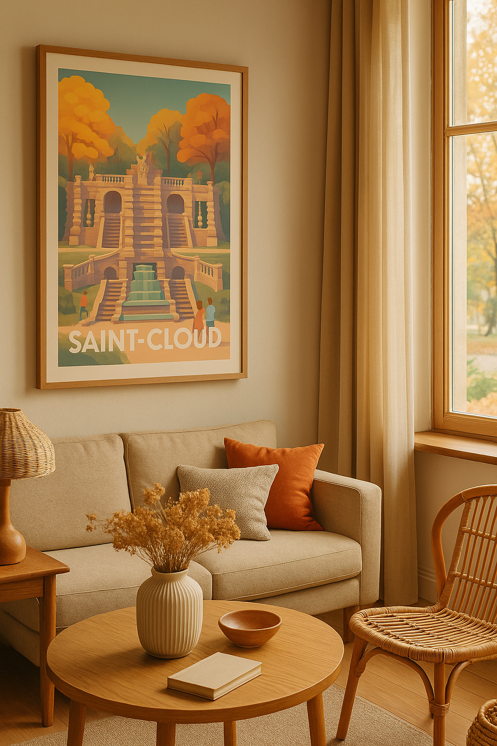 Affiche Saint-Cloud — Élégance architecturale et sérénité verte · poster d'art de Saint-Cloud